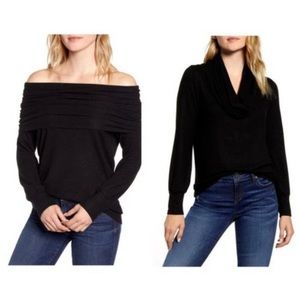 NWT Gibson Cozy Fleece Convertible Neck Sweater Size XS